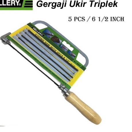 GG GERGAJI TRIPLEX + MATA SET SELLERY / GAGANG GERGAJI TRIPLEX/Gergaji Ukir/ Gergaji Ukir Triplek Akrilik 5pcs / Sellery Copping Saw 81-904/ Gergaji Triplek Set Sellery / Gergaji Mini Sellery / Gergaji Ukir