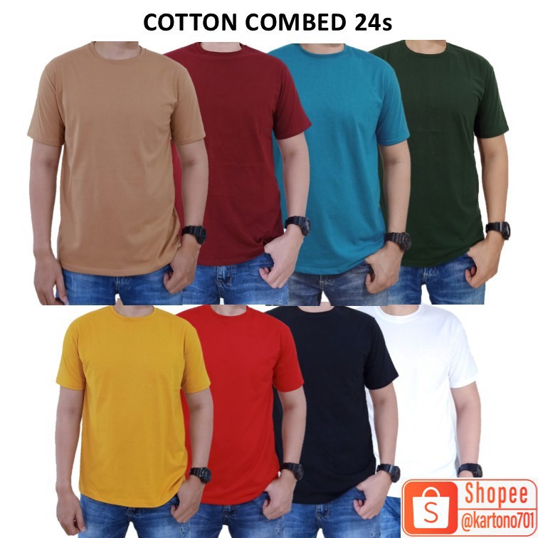 KAOS POLOS LENGAN PENDEK / COTTON COMBED 24S / KAOS UNISEX-3