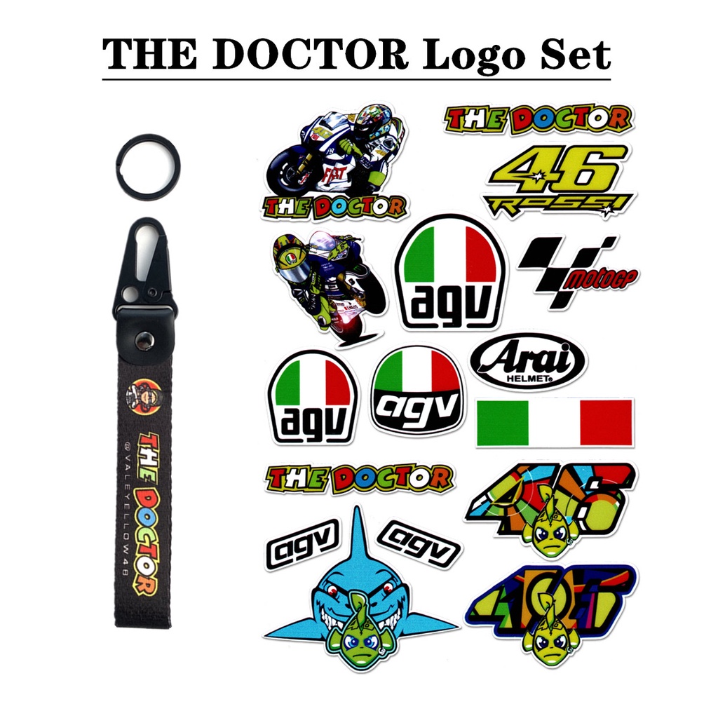 Stiker 46 Rossi AGV Hemlet Bahan Pvckulit Nilon Anti Air Untuk Motor