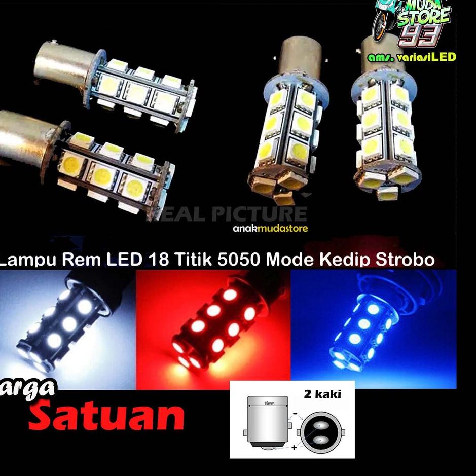 0PV (LR18) Lampu Rem LED 18 titik Stop Lamp Belakang Kedip Variasi Motor Beat Vario Scoopy Nouvo Mio