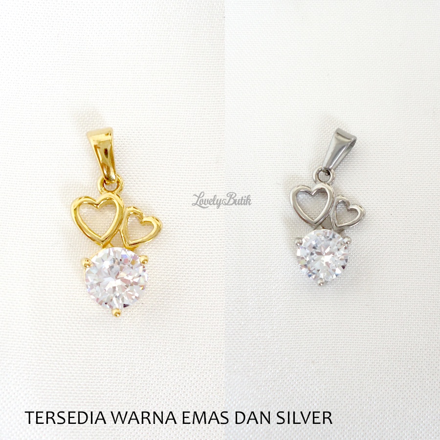 Lovelybutik - Kalung Wanita Korea Terbaru True Lov3 Baru Kalung Remaja Dewasa Titanium Asli Anti Karat Model Terbaru Kalung Rantai Nori donat dan Liontin Love Bonus Free Kotak Perhiasan