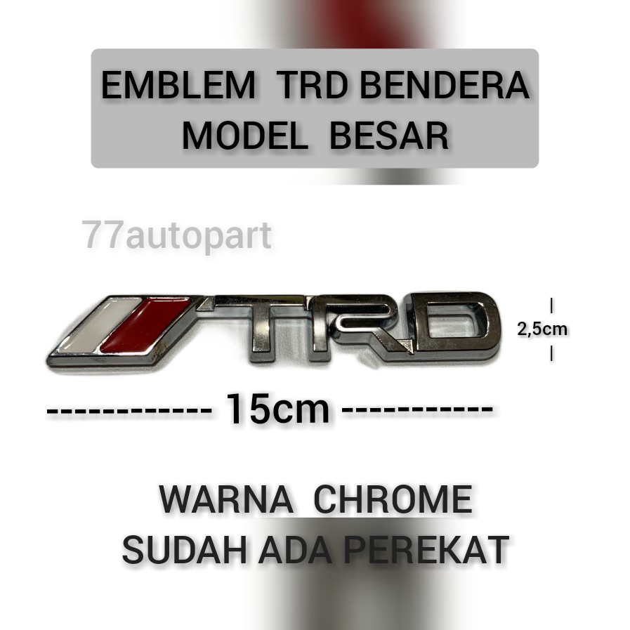 emblem trd bendera besar chrome