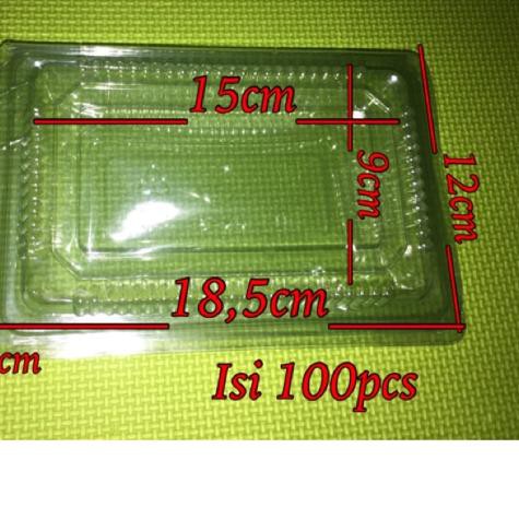 ➺ Isi 100pcs Ukuran 3 BOX MIKA PLASTIK MIKA bening tempat nasi kuning makanan ⅍