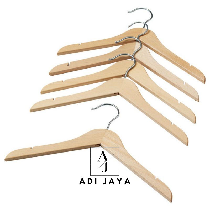Hanger kayu (wood) natural dewasa / gantungan baju
