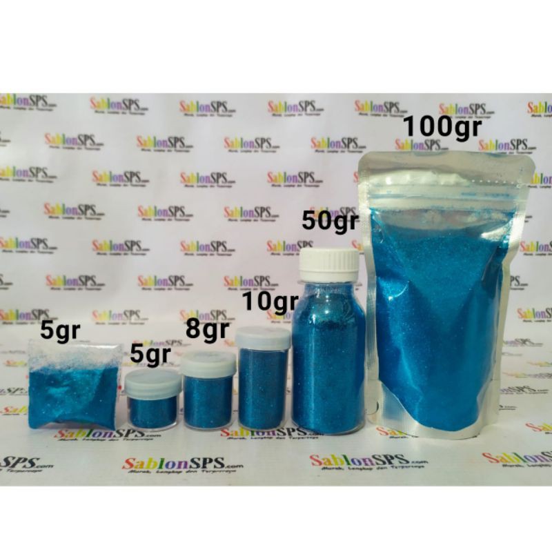 BUBUK GLITER DEEP SKY BLUE GLITTER POWDER 50gr BOTOL