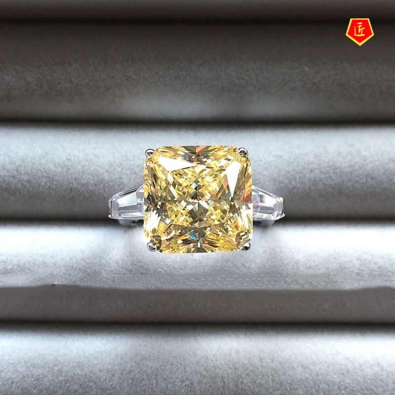 [Ready Stock]Luxurious Exaggerating Yellow Diamond Ring