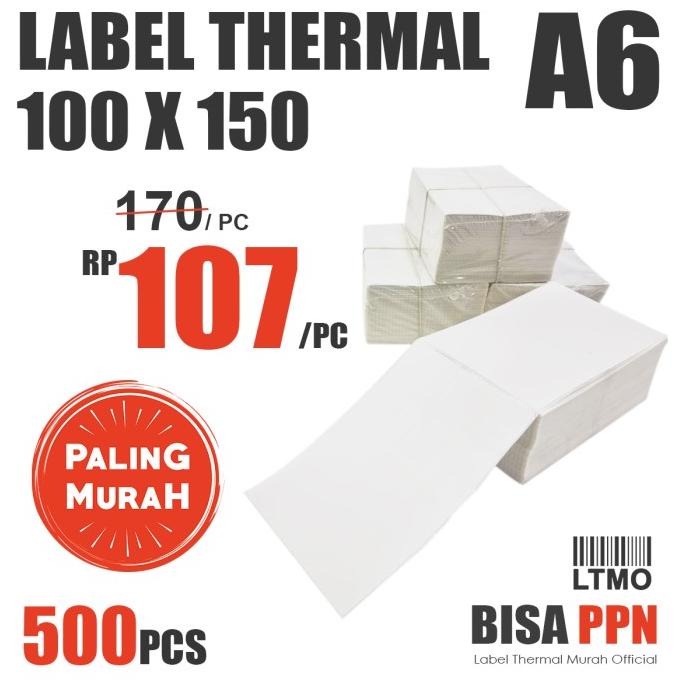 

Label Barcode CF MURAH 100 x 150 A6 kertas stiker thermal 500 pcs