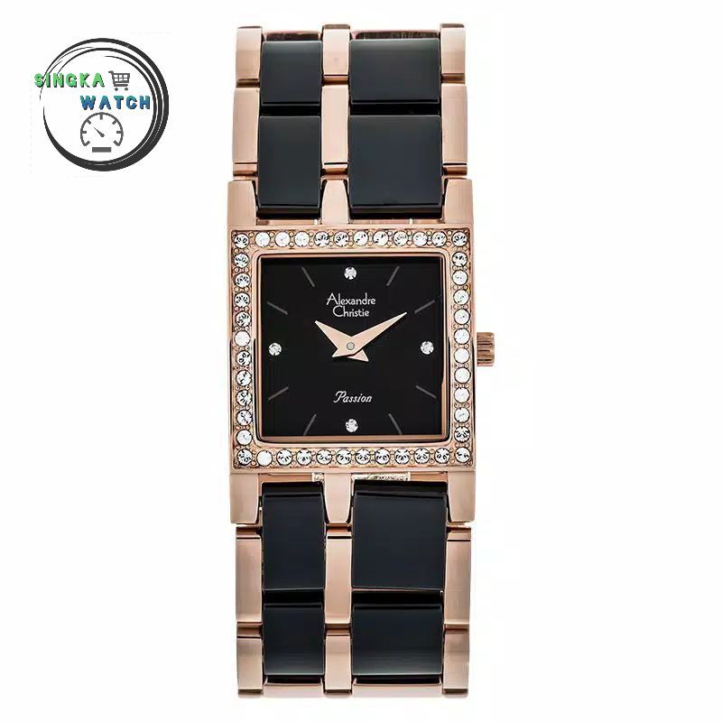 JAM TANGAN CEWEK ALEXANDRECHRISTIE AC ORIGINAL 2314LH HITAM