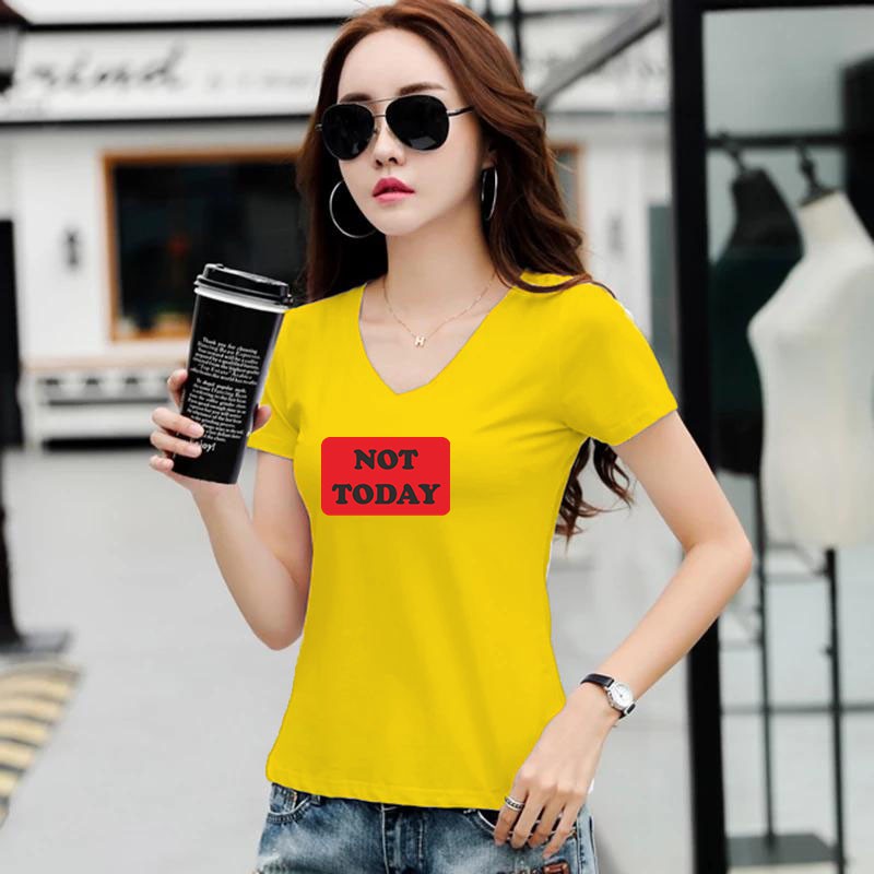 YOURSTYLE1119 - KAOS WANITA VNECK NOT TODAY RED/ KAOS TERLARIS / KAOS VNECK