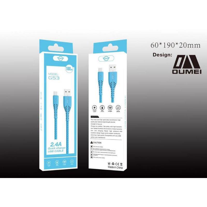 [SO] Kabel Data GM G53 2.4A Micro Usb - Type-C Fast Charging
