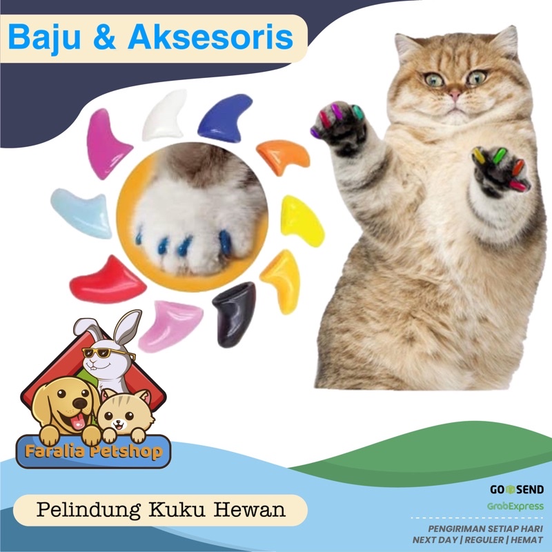 Cat Nail Caps Kit Pelindung Kuku Kucing Anjing Isi 20 - Satu Set