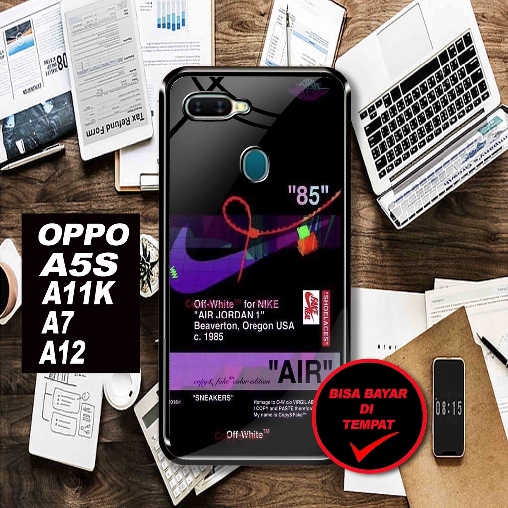 CA Case Hardcase OPPO A5S A7 A12 A11K Glossy Motif Air Nike Unik 2D Case Kilau Softcase Casing Bisa 