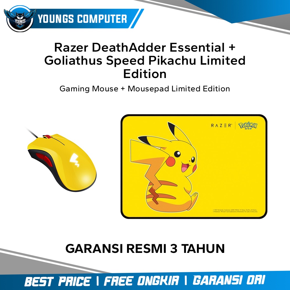 Razer DeathAdder Essential + Goliathus Speed Pikachu Limited Edition