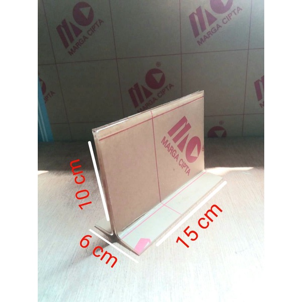 

akrilik tempat brosur/barcode 10 x15 cm tebal 2 mm