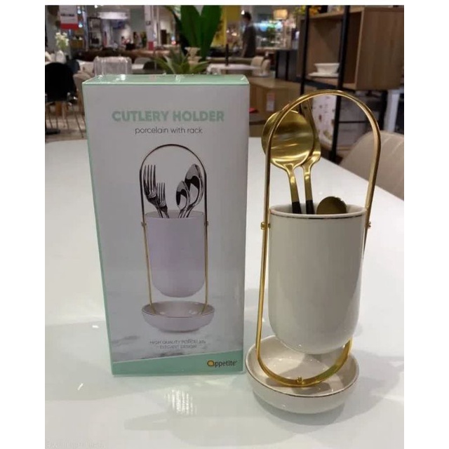 Tempat Sendok Keramik Mewah Informa || Cutlery Holder Informa
