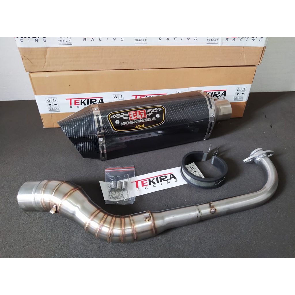 Knalpot Racing Yoshimura R77 Lubang 2 Carbon Yamaha All New Aerox 155 Vva Connected Nmax 155 New Abs