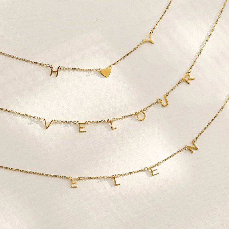 Kalung Rumbai Prilly Custom Ukir Nama Lapis Emas