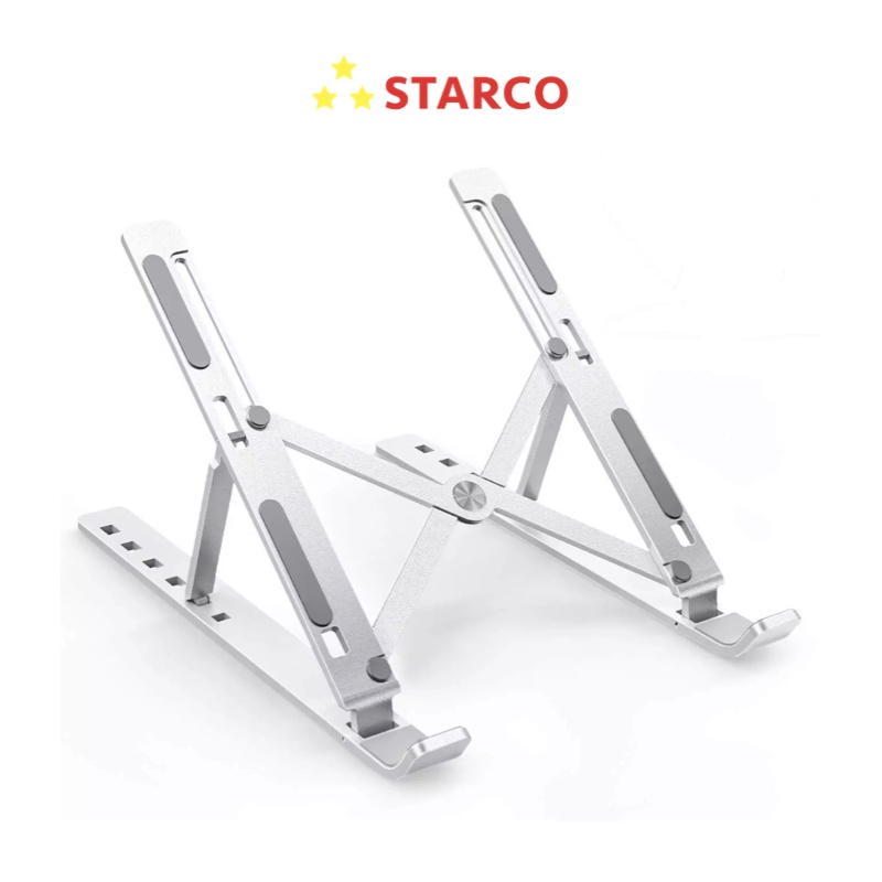 Starco Tablet Stand Laptop Stand Holder Dudukan Laptop Aluminium Alloy-Silver