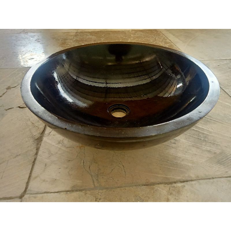 wastafel batu marmer hitam 45cm