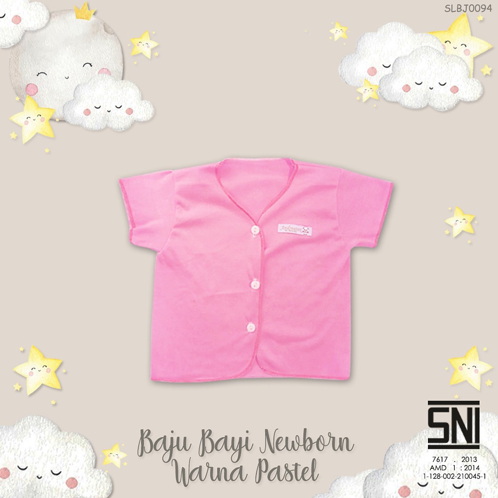 6 Pcs Baju Bayi Boboko Lengan Pendek - Baju Bayi Pendek Warna Pastel - Setengah Lusin Kemeja Bayi Warna Warni