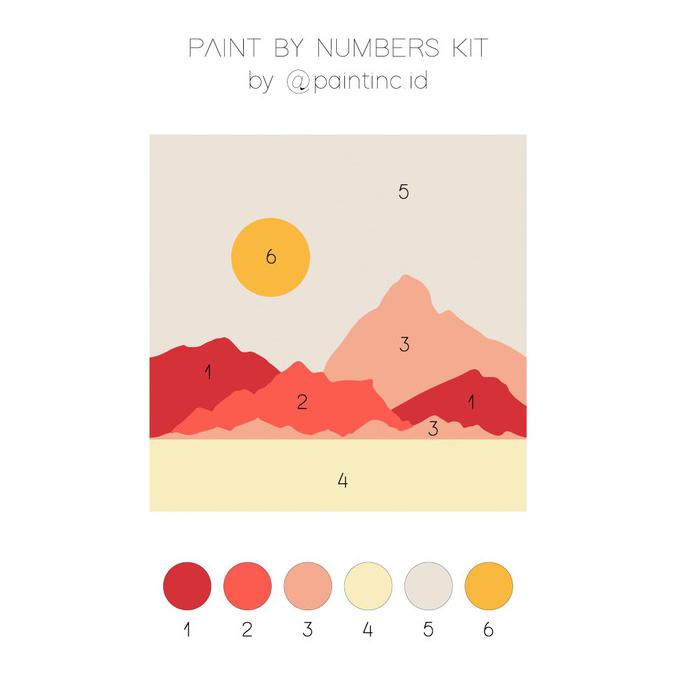 

Paint by Numbers Kit: Sunset Series - Mountain | Paint Inc. ID - DENGAN KUAS