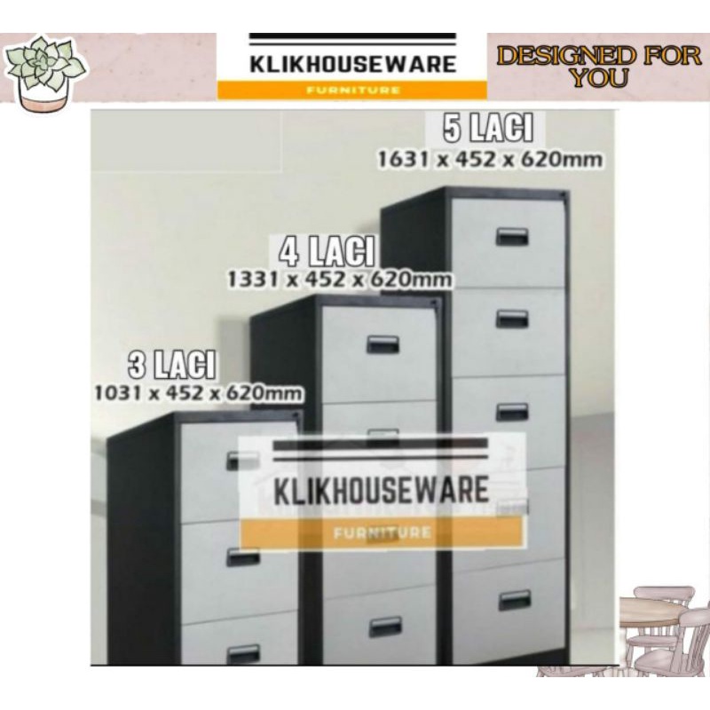 Filling Cabinet Besi 5 Kunci Laci / 5 Susun