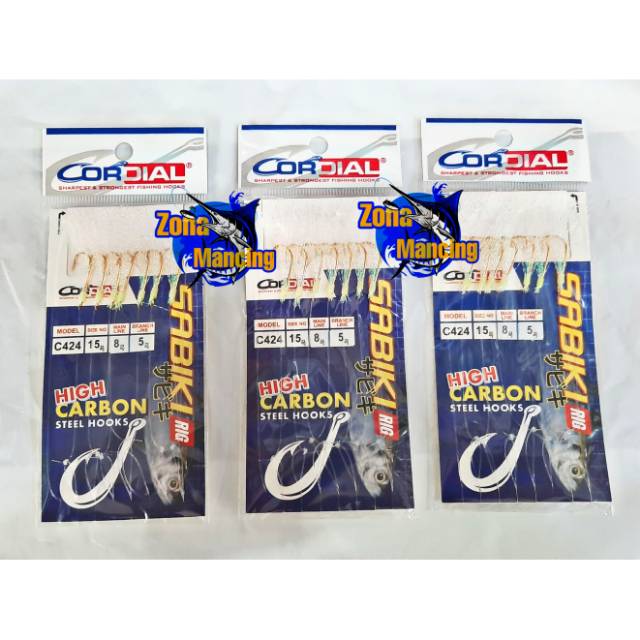 Rangkaian Pancing Kotrekan Cordial Sabiki Rig C424 | Ukuran 5 s.d 15| High Carbon Hooks