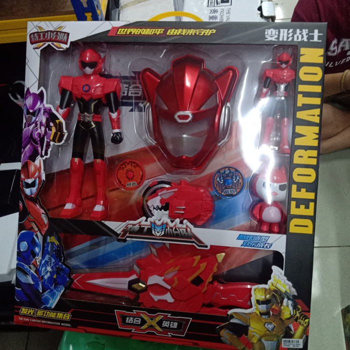 Satu Set Mainan Power Ranger Senjata, Topeng dan jam Power ranger