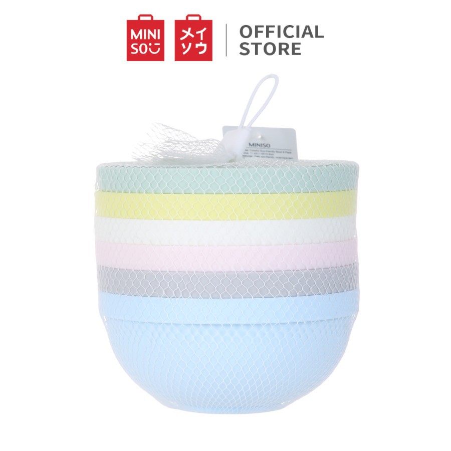 MINISO Mangkuk Set Plastik Bowl Ramah Lingkungan Eco-friendly 6 Pcs - 6pcs