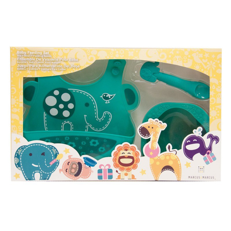 Marcus and Marcus Baby Feeding Gift Set - Green Elephant