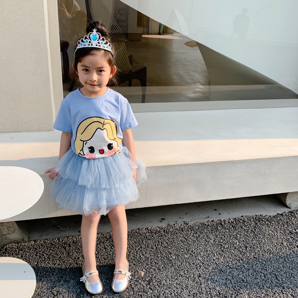 BAJU SETELAN ANAK TUTU 1 SET BAJU DAN ROK TUTU DISNEY PRINCESS BALLET FROZEN SNOWWHITE MERMAID