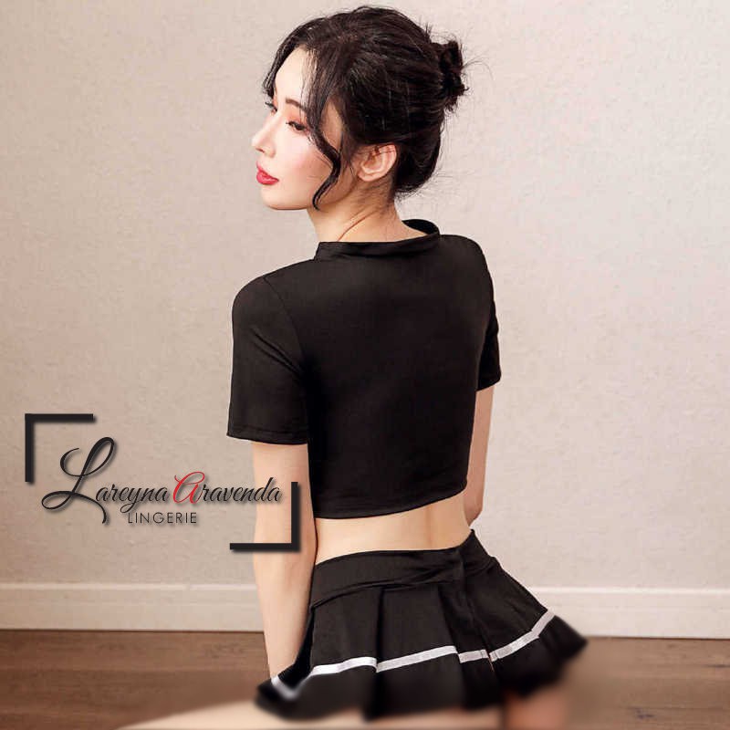 Lareyna Aravenda Setelan Lingerie Seksi + Rok + G String Model Police Fashion LG123