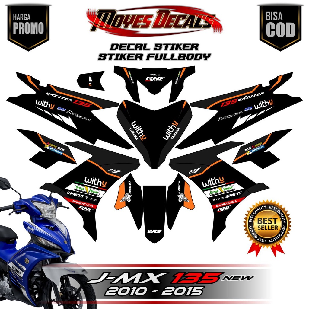 Decal Sticker Jupiter MX New 135 Motif RNF Hitam - JMX03
