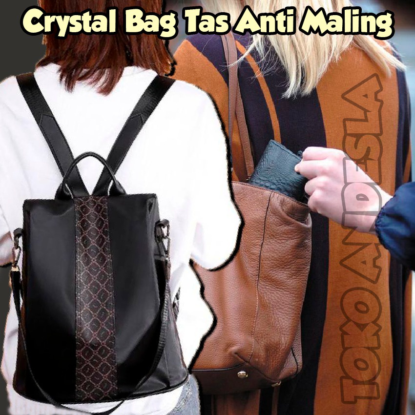 CRYSTAL BAG - Backpack Tas Ransel Korea Impor Tas Anti Maling Premium TERBARU