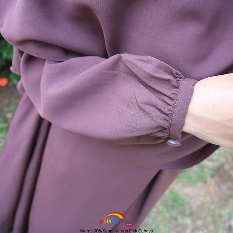 Gamis Thalia polos bahan wolfis | thalia motif bahan shakilla by Pelangi Hijab  busui friendly