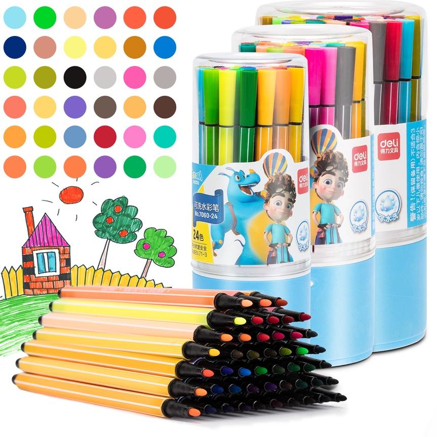 

9.9 HARGA GROSIR Deli Hexagonal Watercolor Marker Pen Spidol Warna 24/36/48 Warna 7060