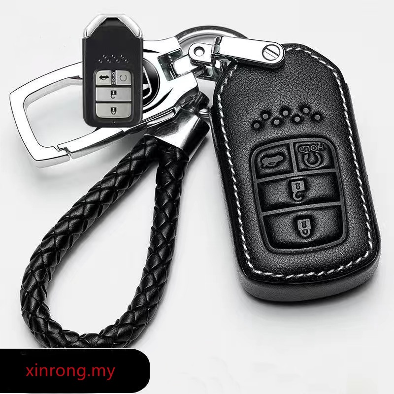 Case Remote Kunci Keyless Entry Bahan Kulit Untuk Honda City / CRV / Accord 2014 to 2020 Start