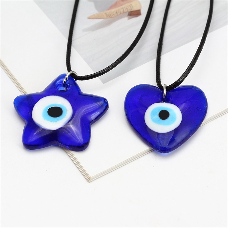Kalung Liontin Kaca Pelindung Mata Biru Turki Untuk Pria Dan Wanita