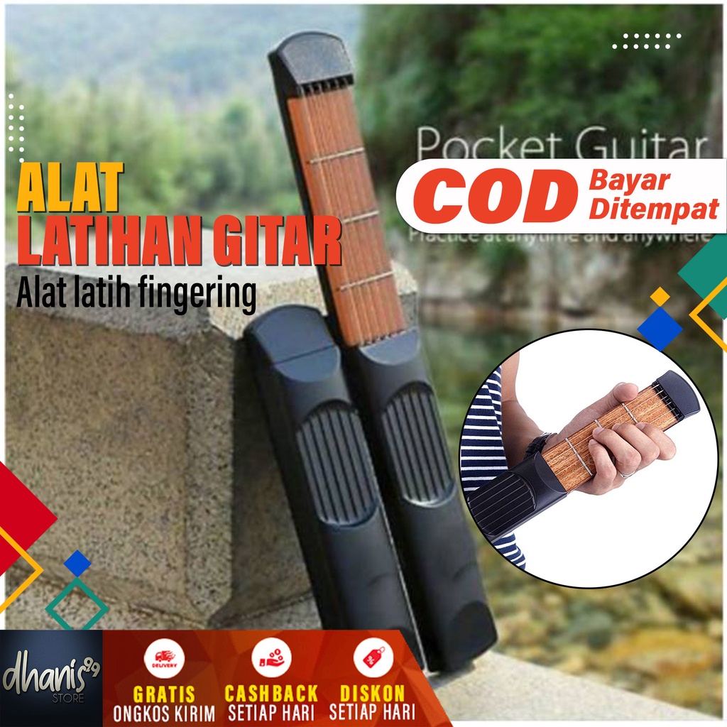 Alat Latihan Gitar Pocket Mini Senam Jari Belajar Latihan Main Gitar Portable Guitar Chord Practice Tool