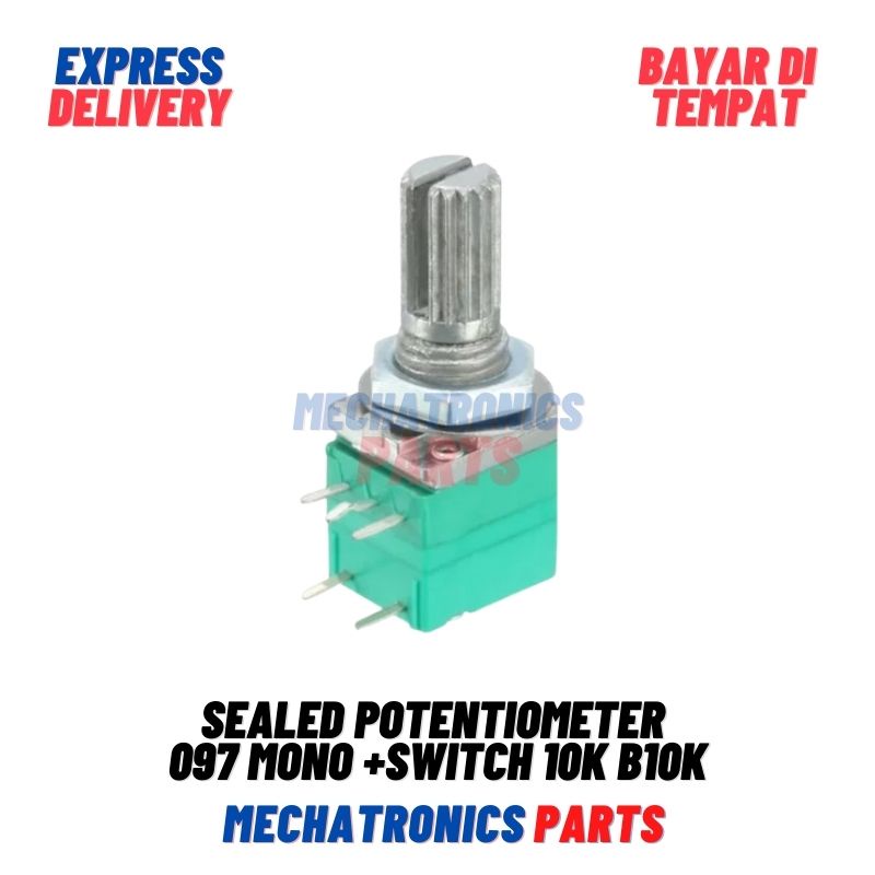 Sealed Potentiometer Potensiometer potensio meter 097 Mono +Switch 10K B10K