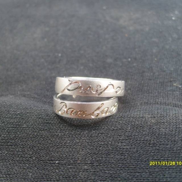Cincin Nama Monel Grafir Ukir /Cincin Murah /Cincin Emas /Cincin Couple /Cincin Nikah /Kado Pacar