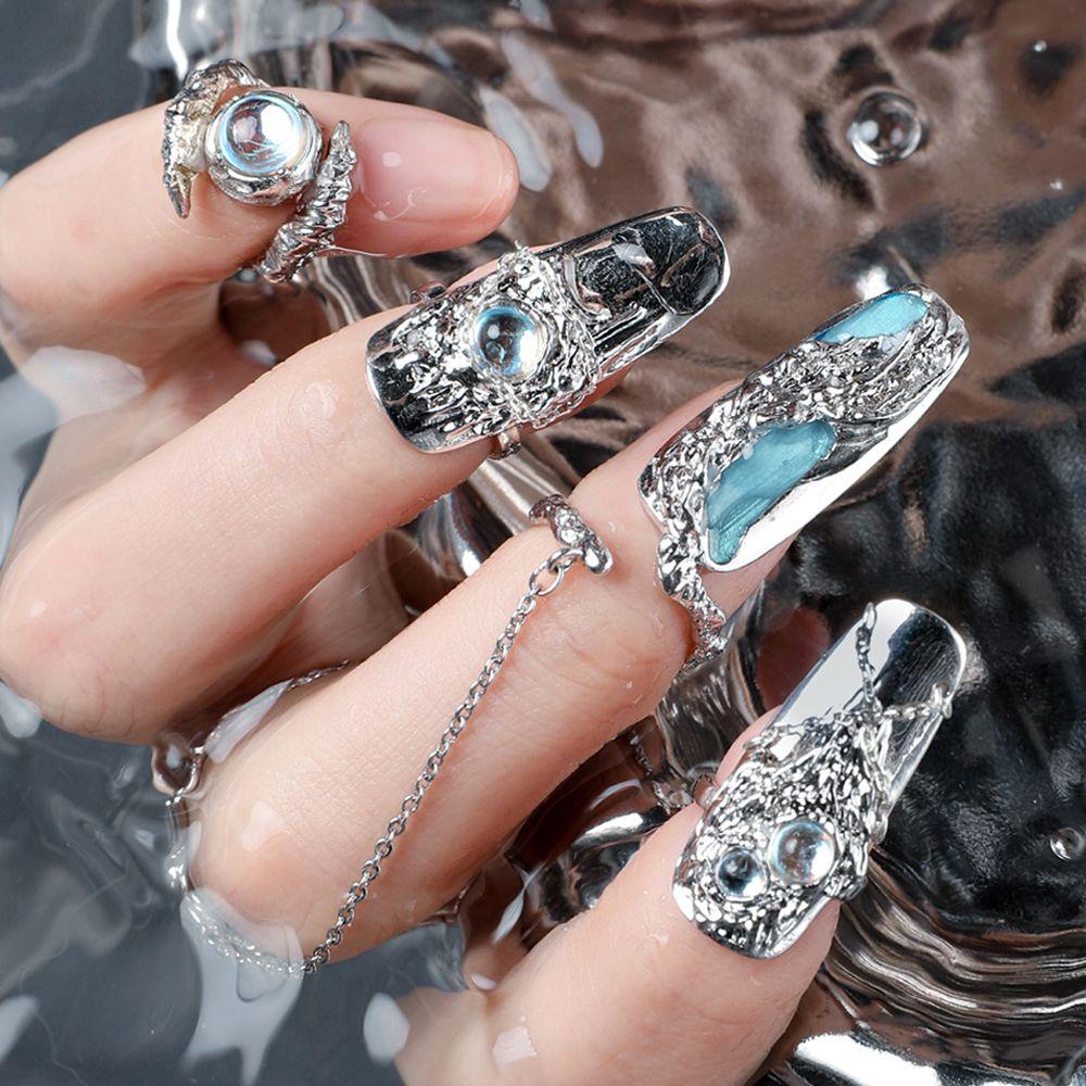 Mxbeauty Wanita Pembukaan Cincin Gadis Trendi Vintage Korea Ekor Cincin Armor Set Cincin Buku Jari Cincin Fashion Perhiasan Bersama Cincin Rings Sets