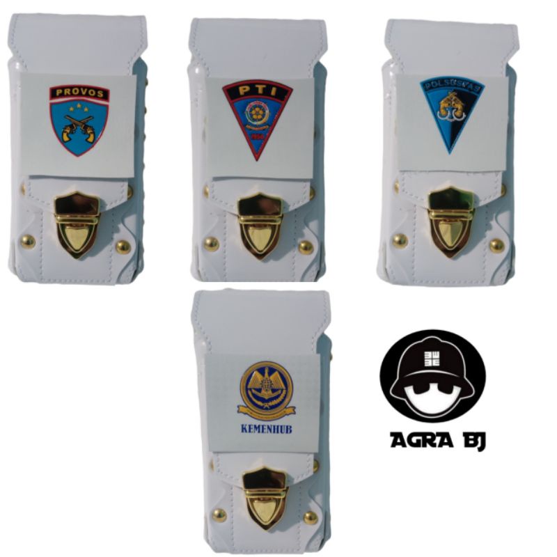 sarung hp kulit logo polsuspas pti provost Kemenhub tempat hp pinggang kulit logo polsuspas wadah hp