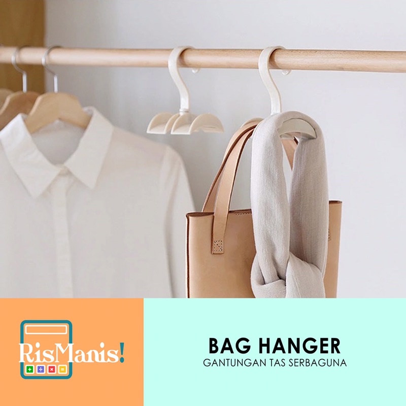 BAG HANGER - Gantungan Tas Dasi Sabuk Topi Syal Bando Rotasi Unik Praktis Serbaguna Kuat Inovatif