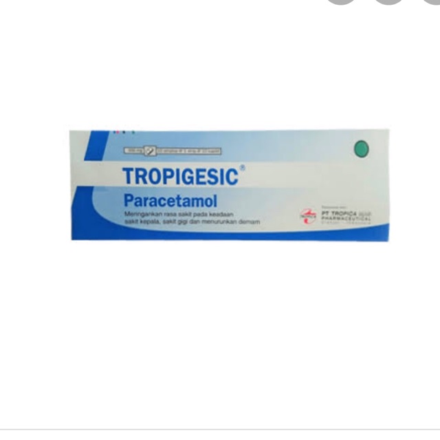 

Tropigesic Parasetamol 500mg tab Box isi 10 strip