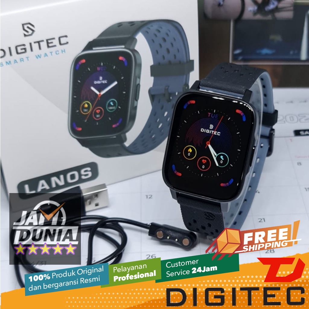 DIGITEC ORIGINAL - SMARTWATCH DIGITEC LANOS GREY SMARTWATCH Jam Tangan Pria Wanita DIGITAL TR RS