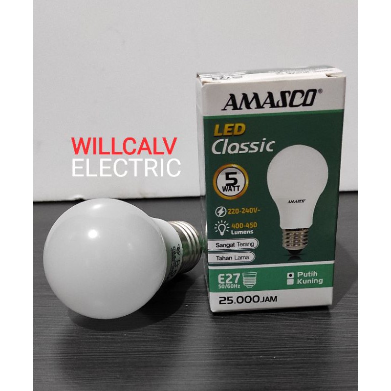 LAMPU LED AMASCO CLASSIC 5W 5WATT 5 WATT