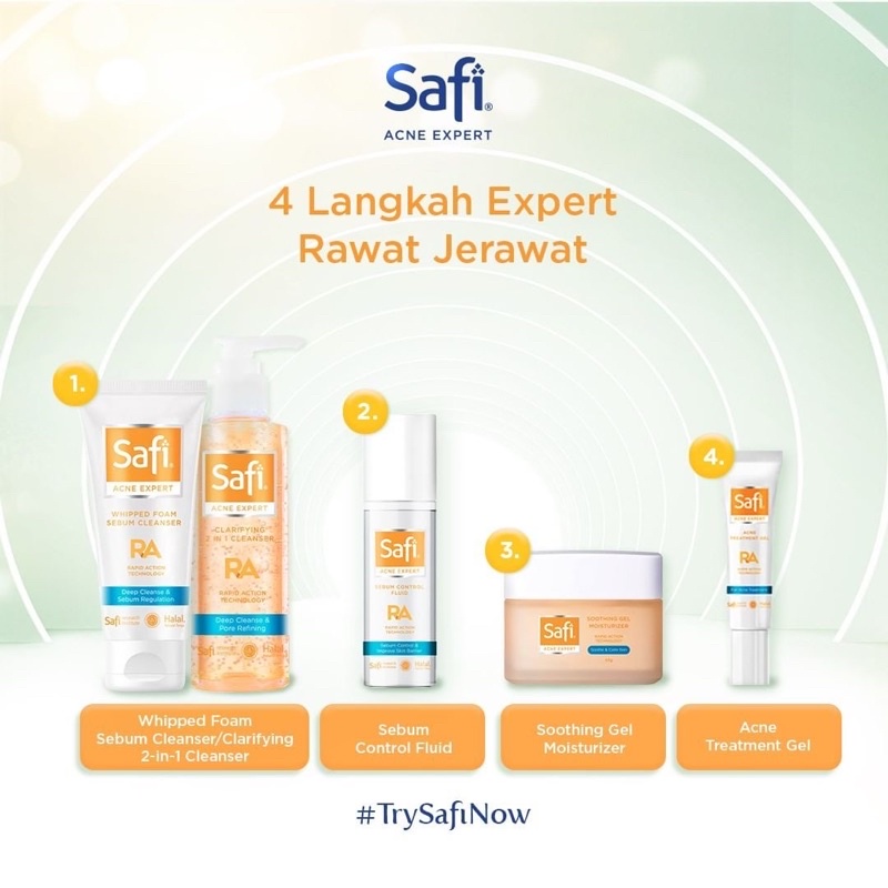 SAFI Acne Expert Series Indonesia / Cleanser Toner Essence Serum Cream Sunscreen Shampoo Hair Eye