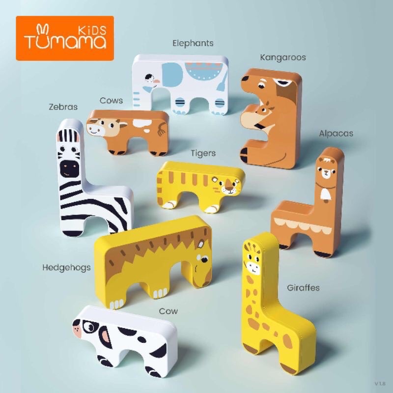 Tumama Animal Stacking - Mainan Anak Blok Bangunan Susun