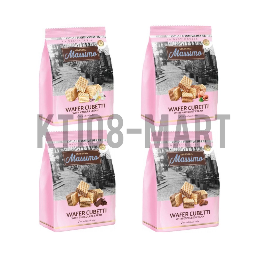

Maestro Massimo Wafer Cubetti 250gr/ Hazelnut, Chocolate, Espresso, Vanilla/ Import